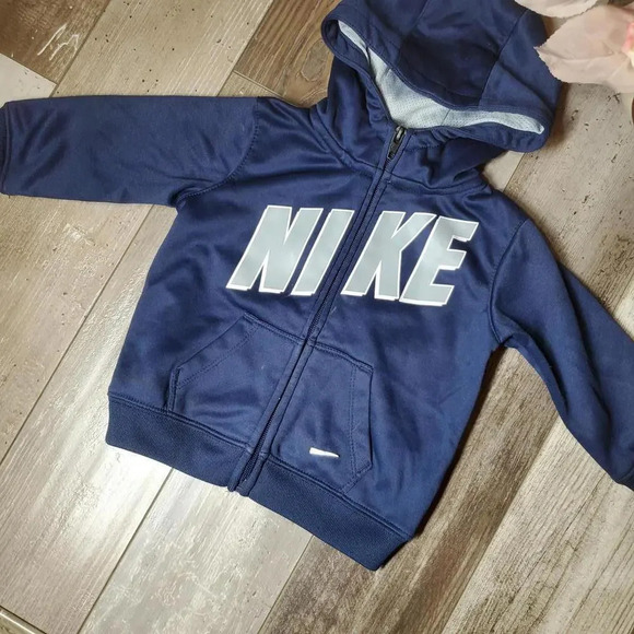 Nike Baby Boys Size 12m Blue and Gray Full Zip Hooded Track Jacket EUC - Picture 5 of 10